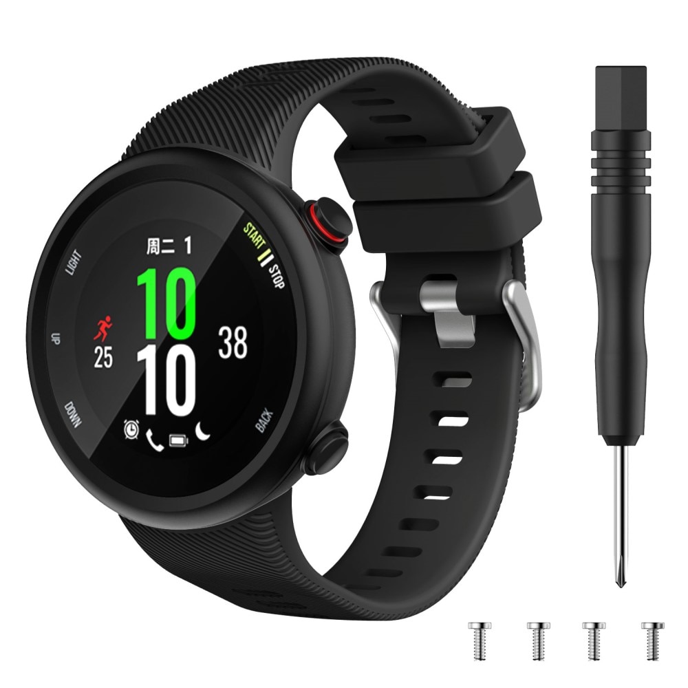 Cinturino in silicone per Garmin Forerunner 45, nero