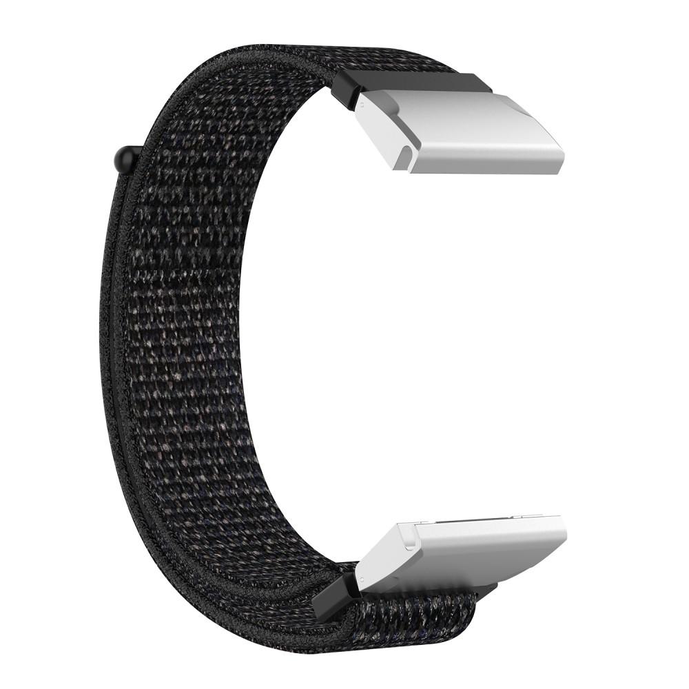 Cinturino in nylon Garmin Fenix 5/5 Plus/6/6 Pro/7 nero/d'argento