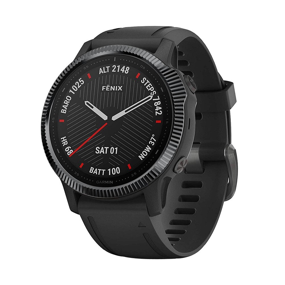 Anello lunetta zigrinato Garmin Fenix 6S nero