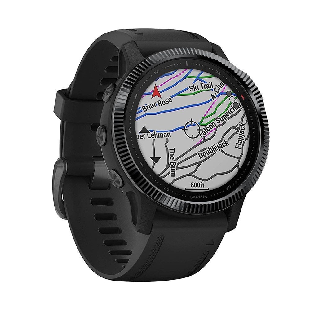 Anello lunetta zigrinato Garmin Fenix 6S nero