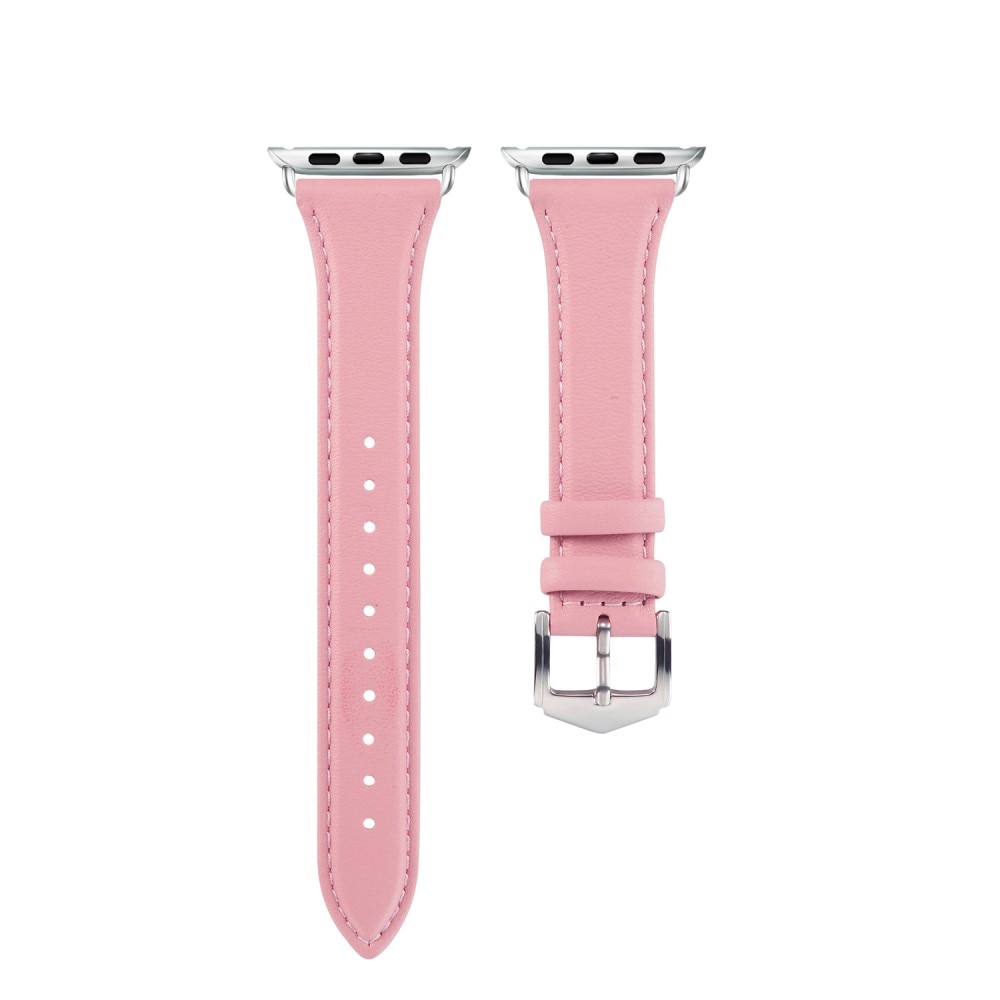 Cinturino sottile in pelle Apple Watch 45mm Series 7 rosa