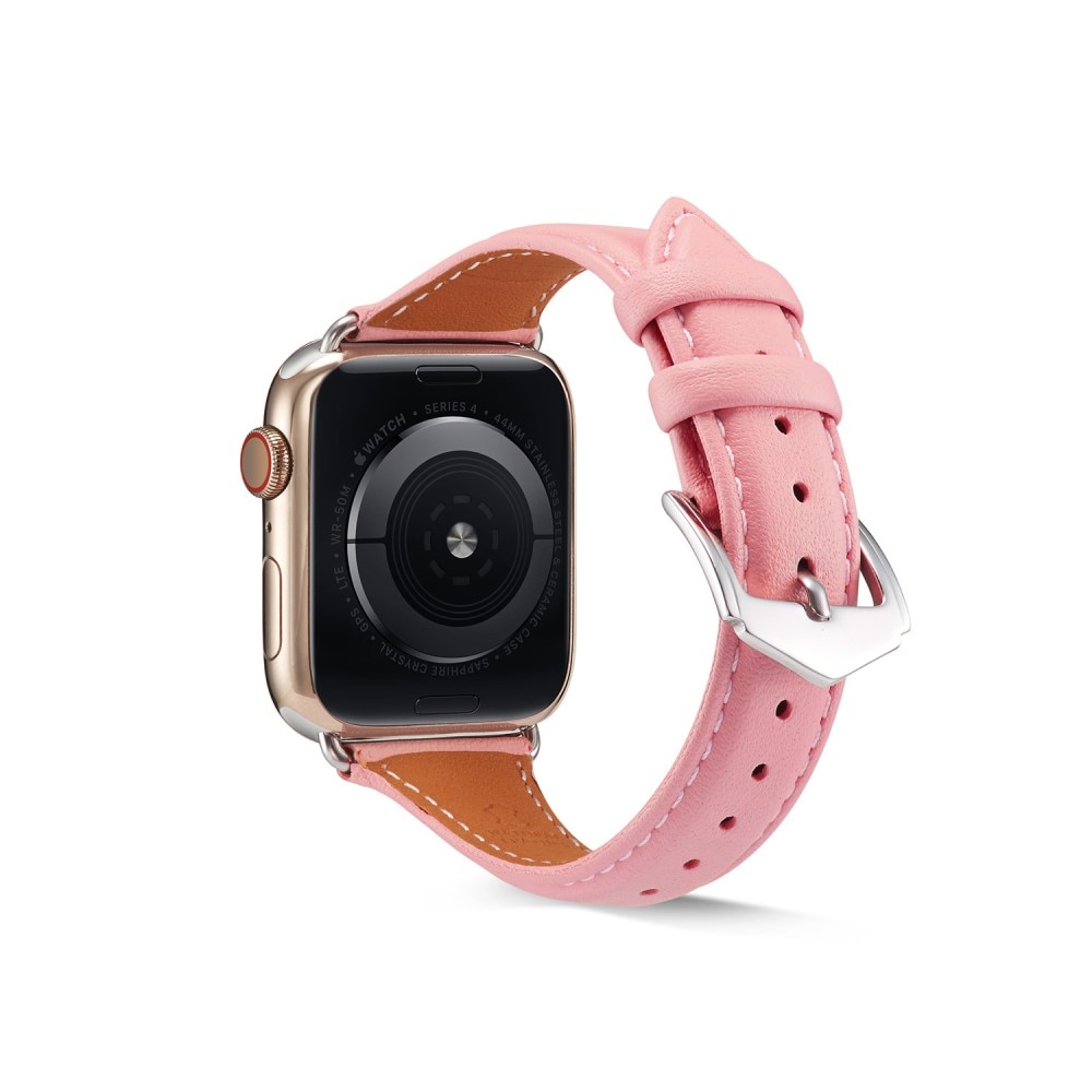 Cinturino sottile in pelle Apple Watch 41mm Series 9 rosa