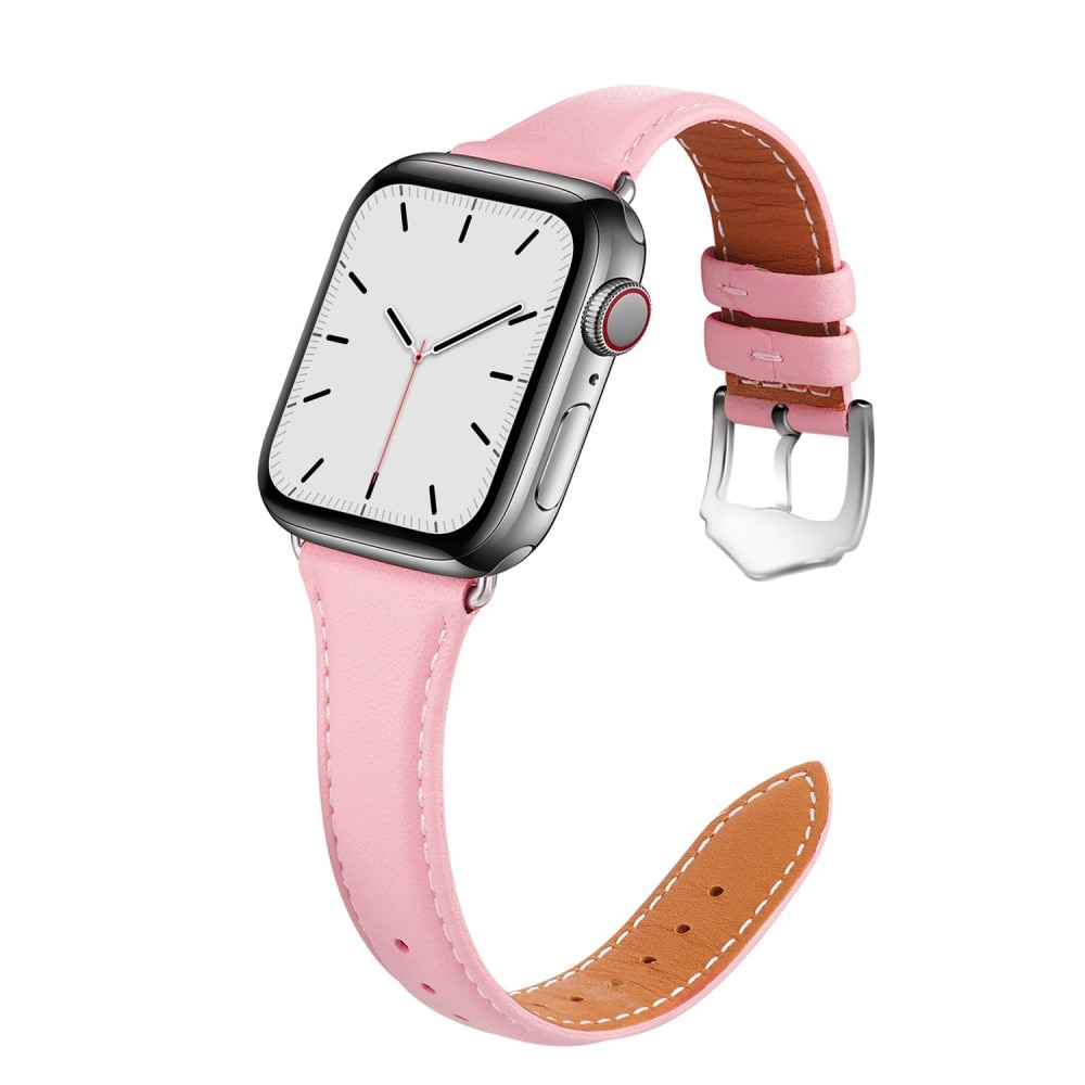Cinturino sottile in pelle Apple Watch 45mm Series 7 rosa