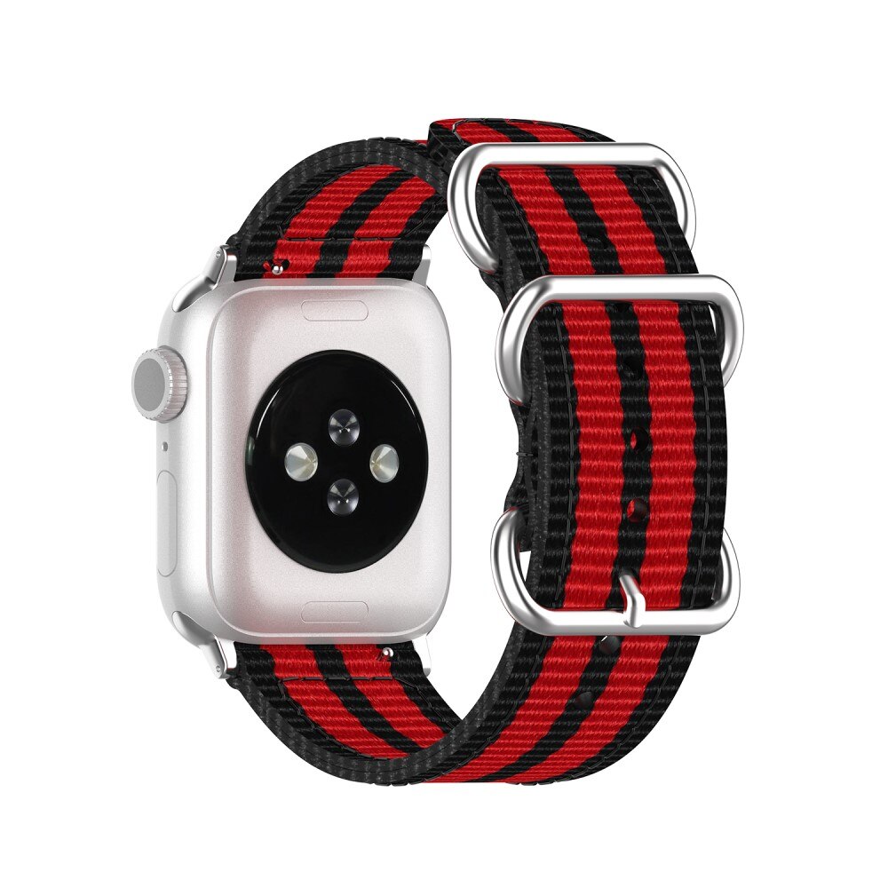 Cinturino in tessuto militare Apple Watch Ultra 49mm nero/rosso