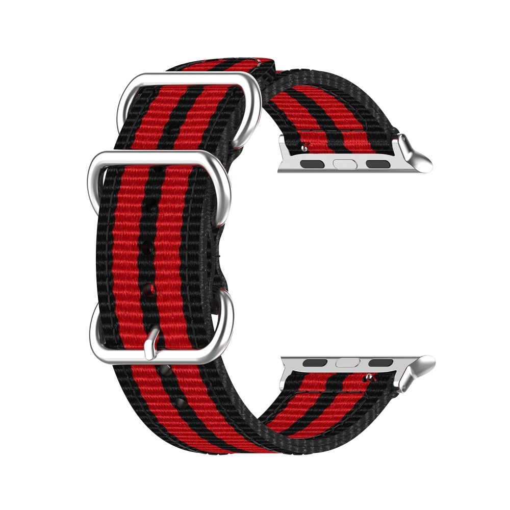 Cinturino in tessuto militare Apple Watch Ultra 49mm nero/rosso