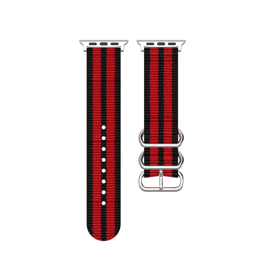Cinturino in tessuto militare Apple Watch Ultra 49mm nero/rosso