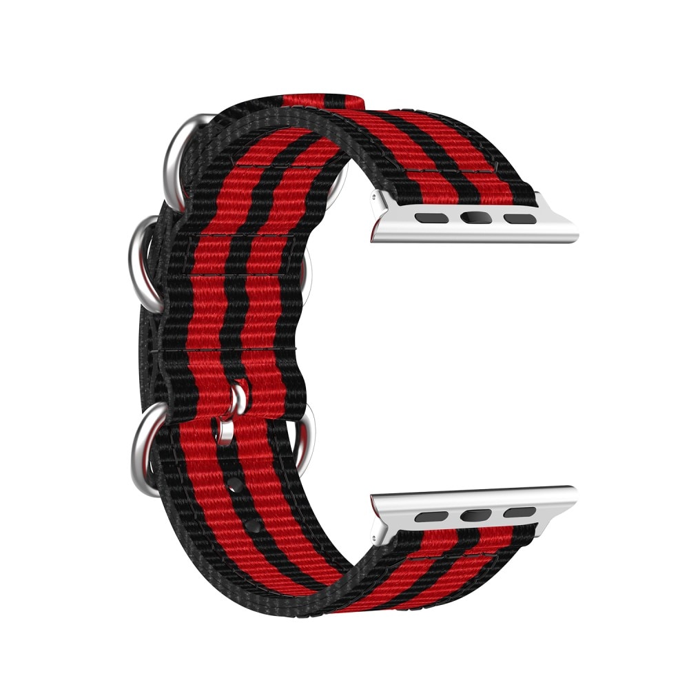 Cinturino in tessuto militare Apple Watch Ultra 49mm nero/rosso