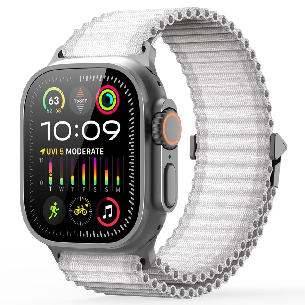 Cinturino in Active Nylon Apple Watch Series 10 46mm Bianco