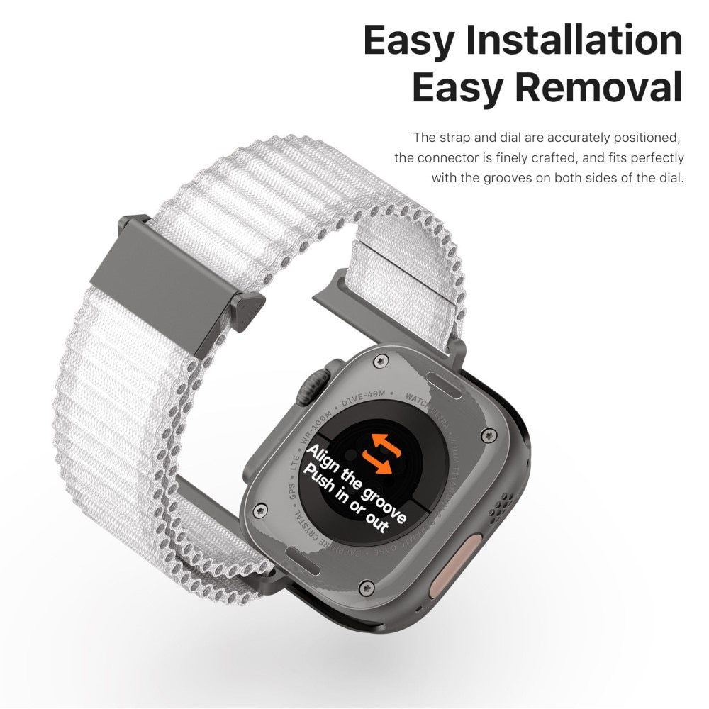 Cinturino in Active Nylon Apple Watch Series 10 46mm Bianco
