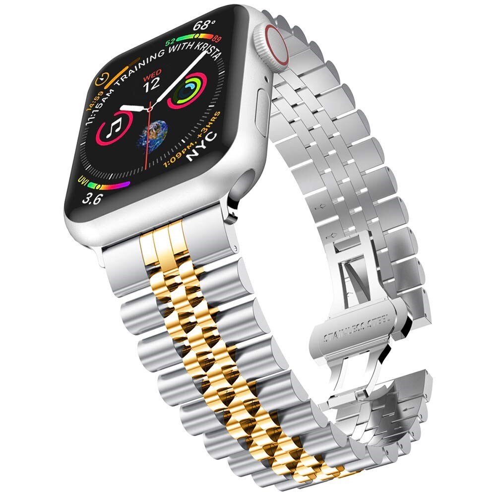 Bracciale in acciaio inossidabile Apple Watch SE 40mm d'argento/oro