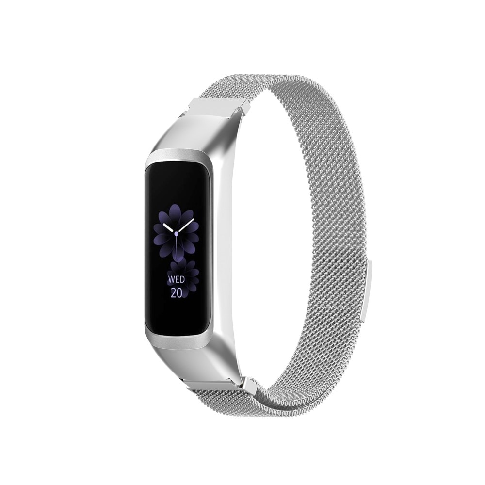 Cinturino in maglia milanese per Samsung Galaxy Fit 2, d'argento