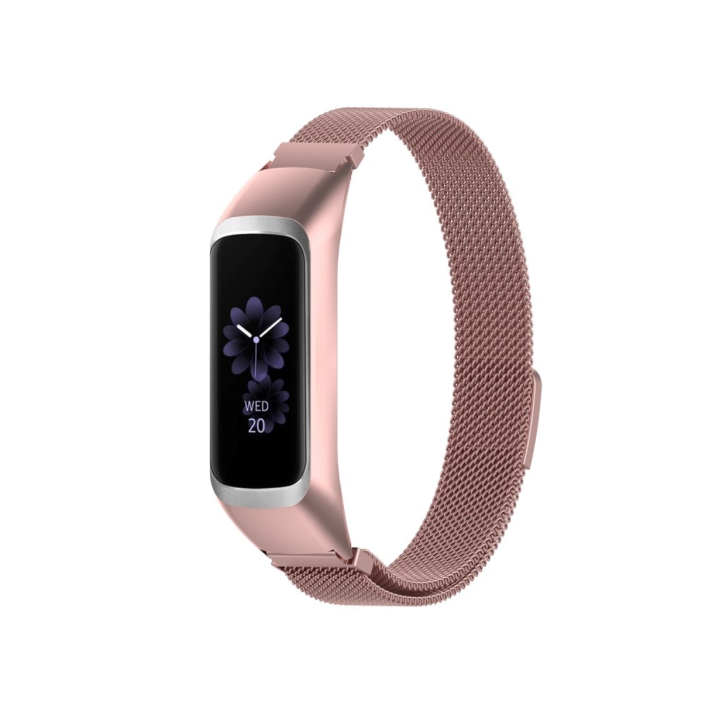 Cinturino in maglia milanese per Samsung Galaxy Fit 2, rosa dorato