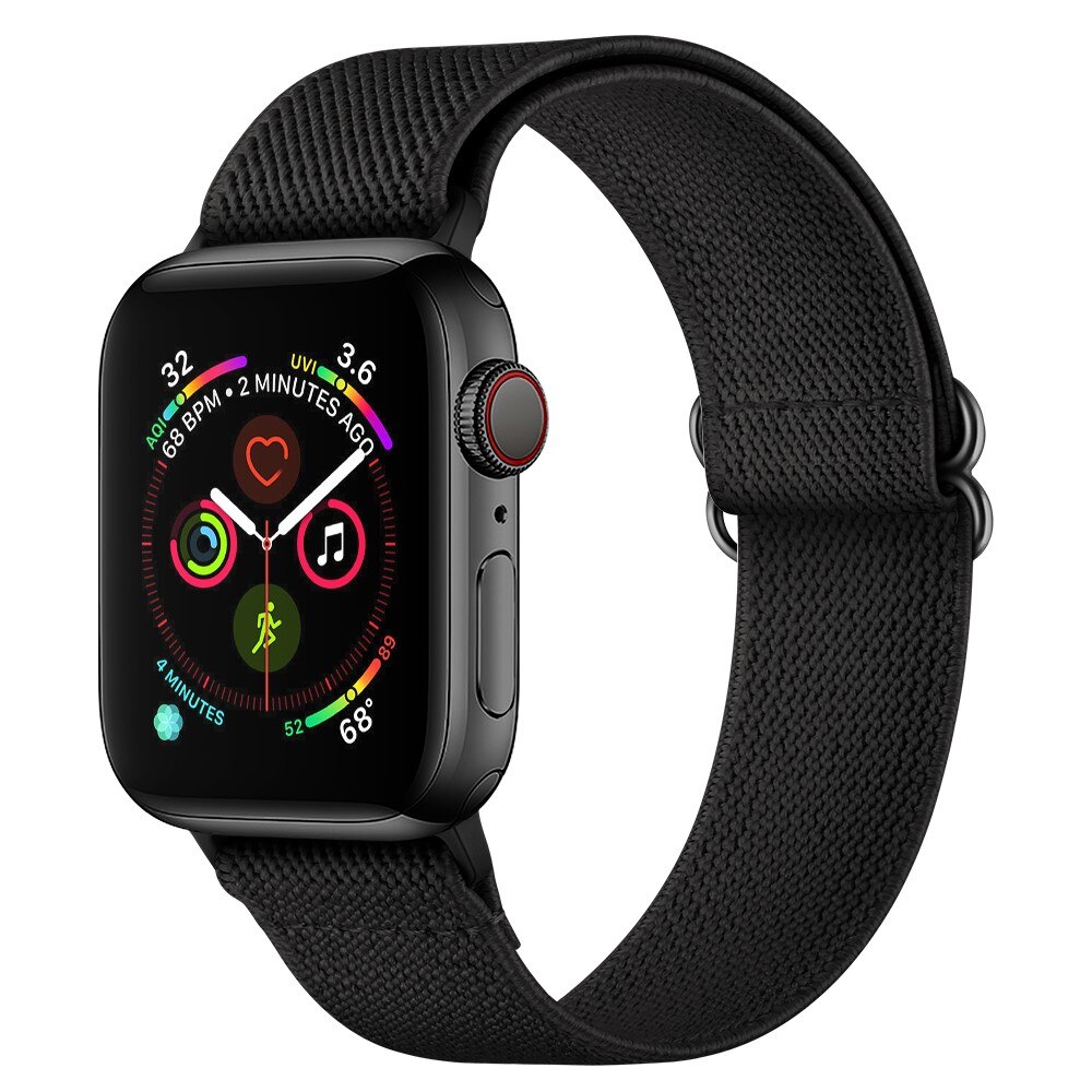 Cinturino in nylon elasticizzato Apple Watch Series 8 45mm, Nero