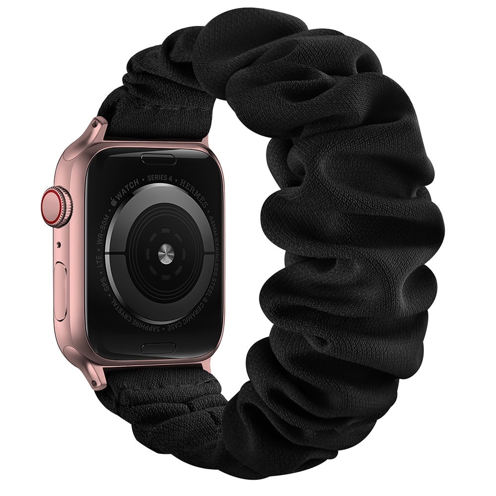 Cinturino Scrunchie Apple Watch 41mm Series 8 Nero/Oro rosa