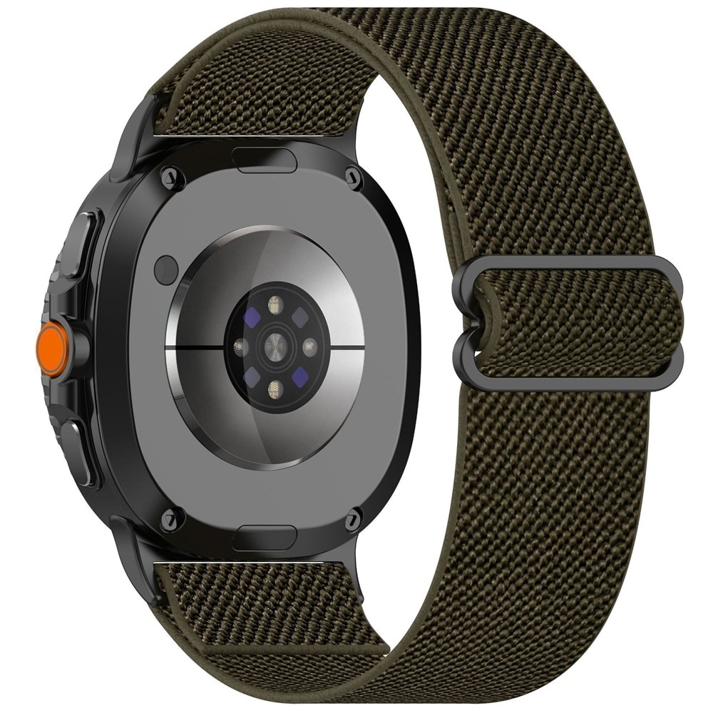 Cinturino in nylon elasticizzato Samsung Galaxy Watch Ultra (2025), Verde scuro