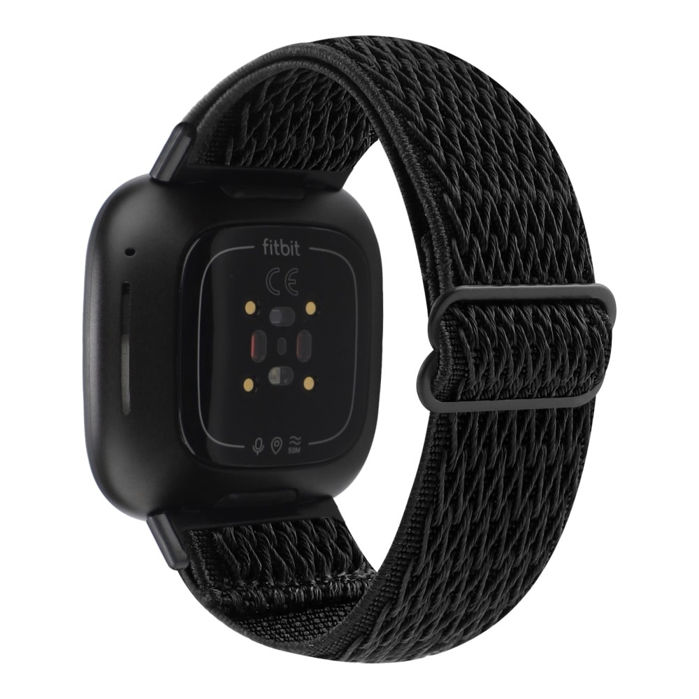 Cinturino intrecciato elastico in nylon Fitbit Versa 3 nero