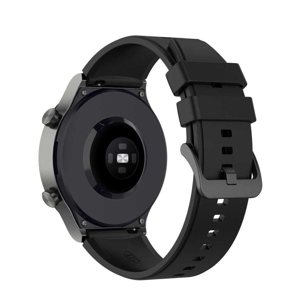 Cinturino in silicone per Huawei Watch GT 2 46mm, nero