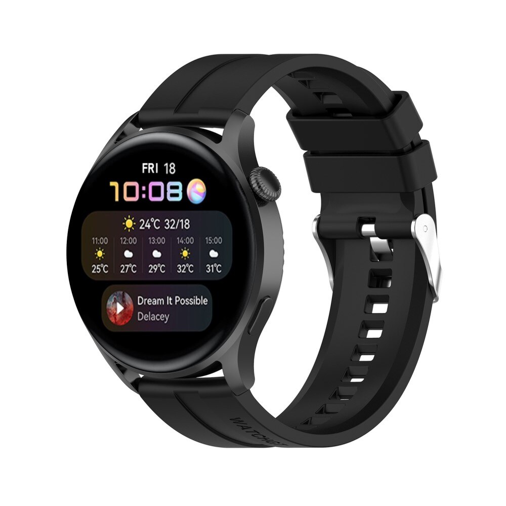 Cinturino in silicone per Huawei Watch 3/Watch 3 Pro, Nero