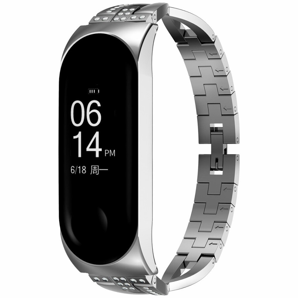 Cinturino Cristallo Xiaomi Mi Band 3/4 D'argento