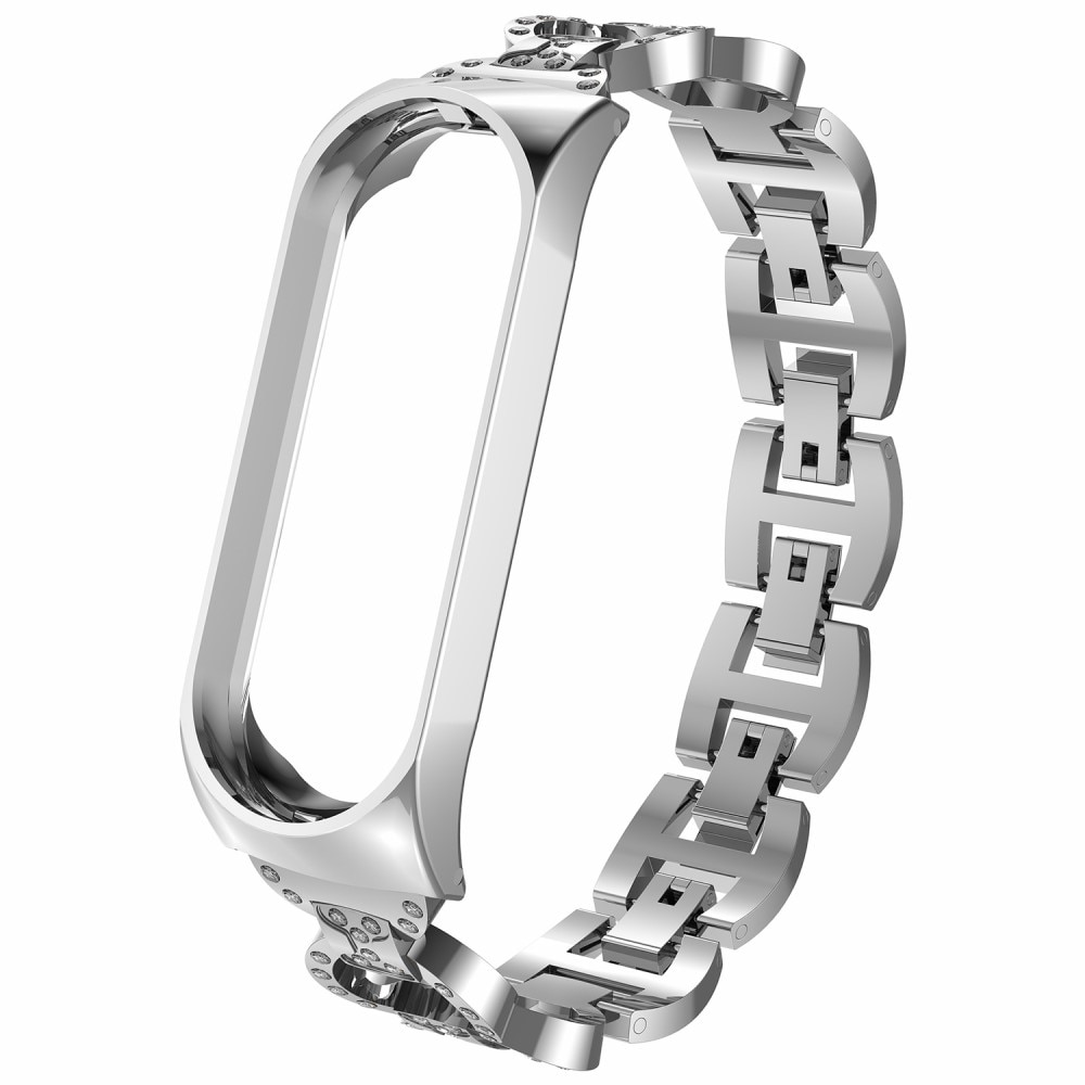 Cinturino Rhinestone bracelet Xiaomi Mi Band 5/6 D'argento