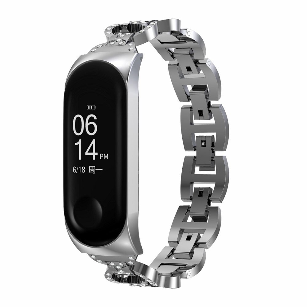 Cinturino Rhinestone bracelet Xiaomi Mi Band 5/6 D'argento