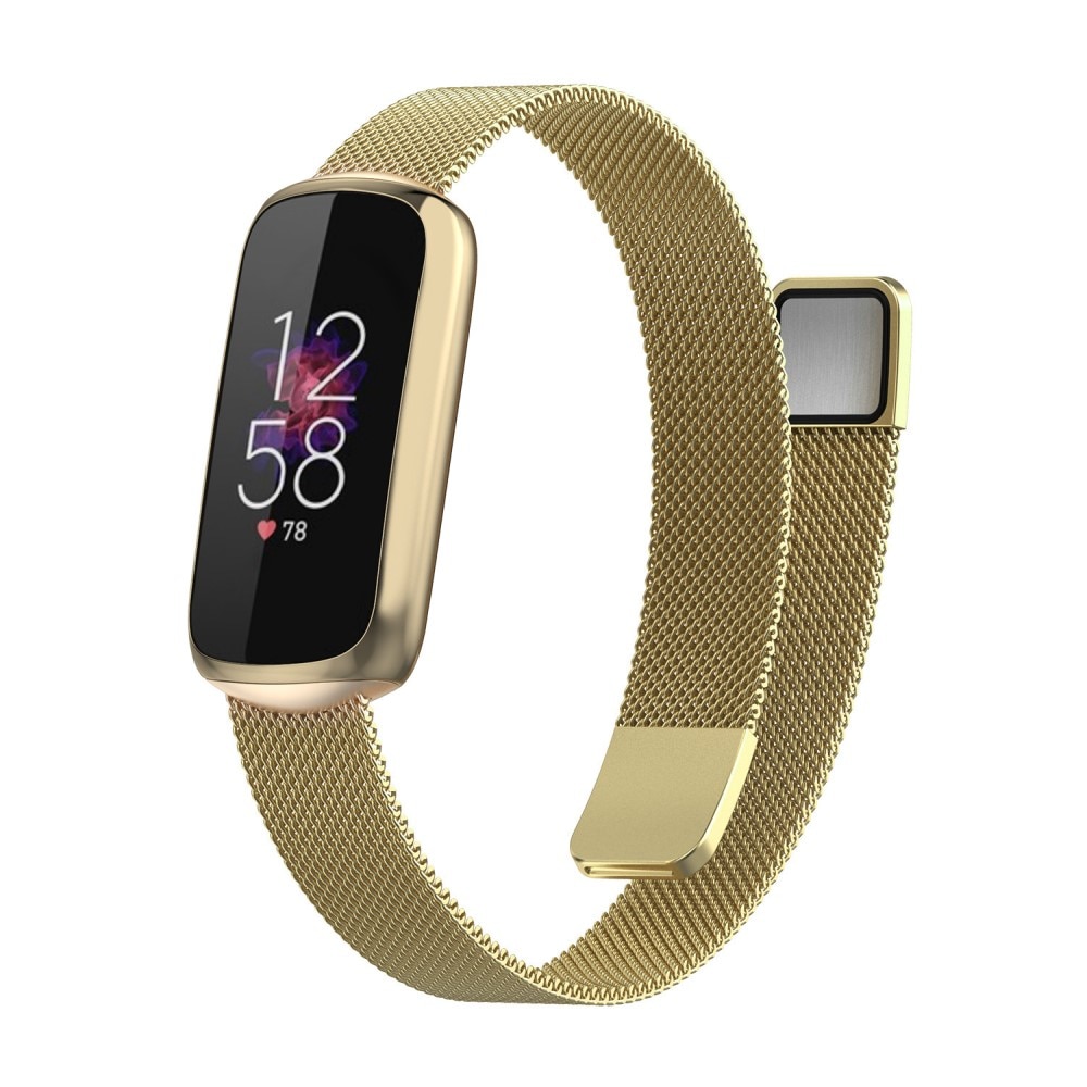 Cinturino in maglia milanese per Fitbit Luxe, oro