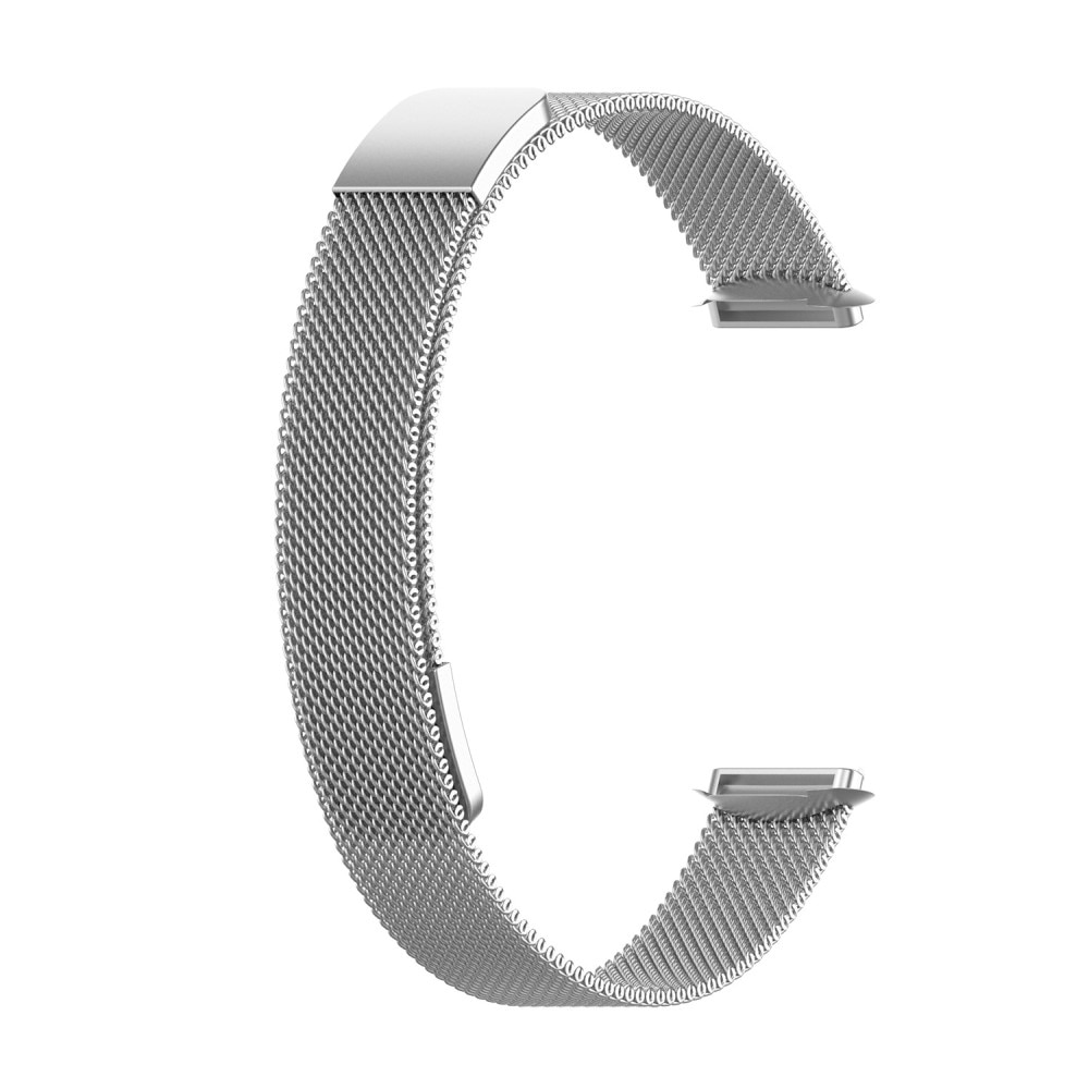 Cinturino in maglia milanese per Fitbit Luxe, d'argento