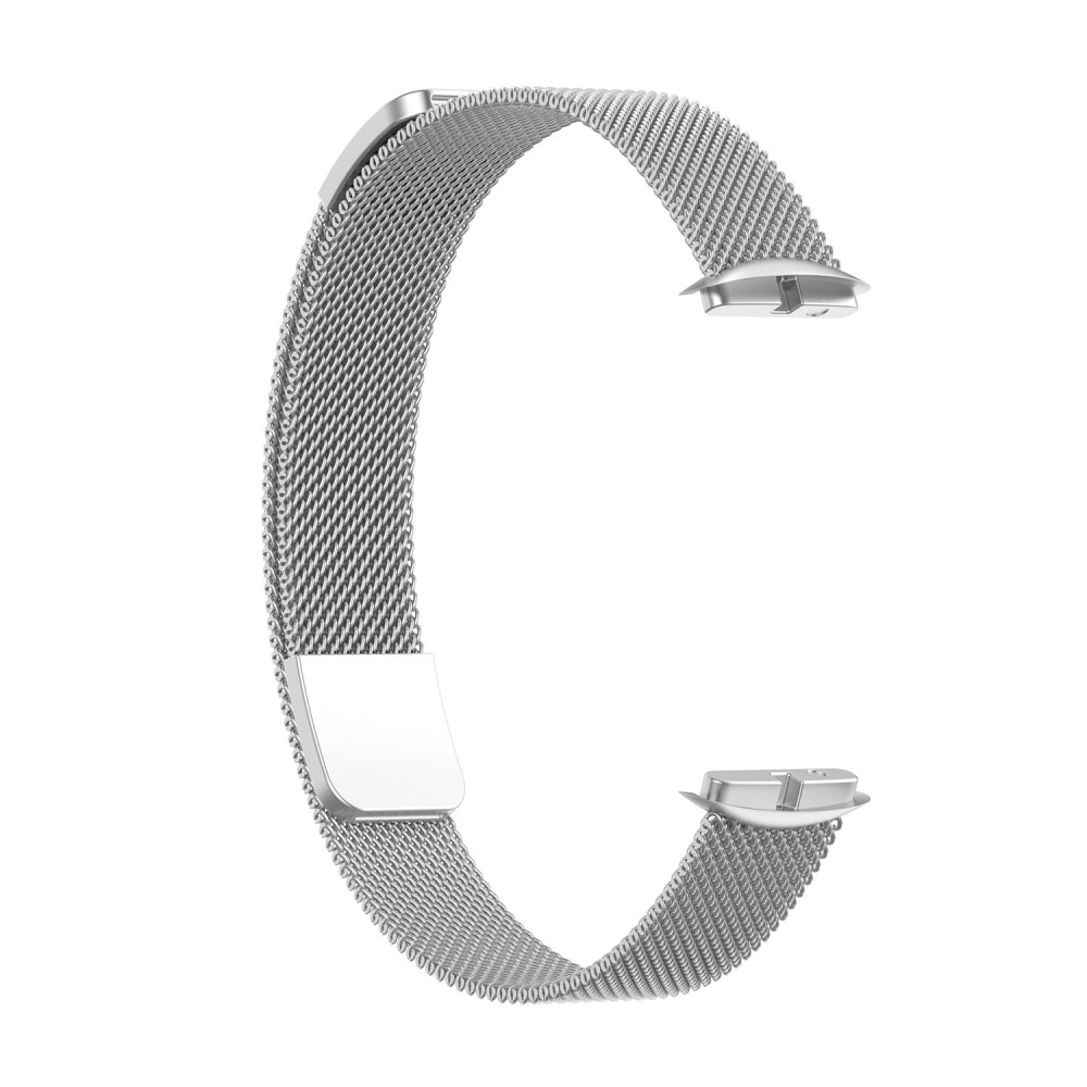 Cinturino in maglia milanese per Fitbit Luxe, d'argento