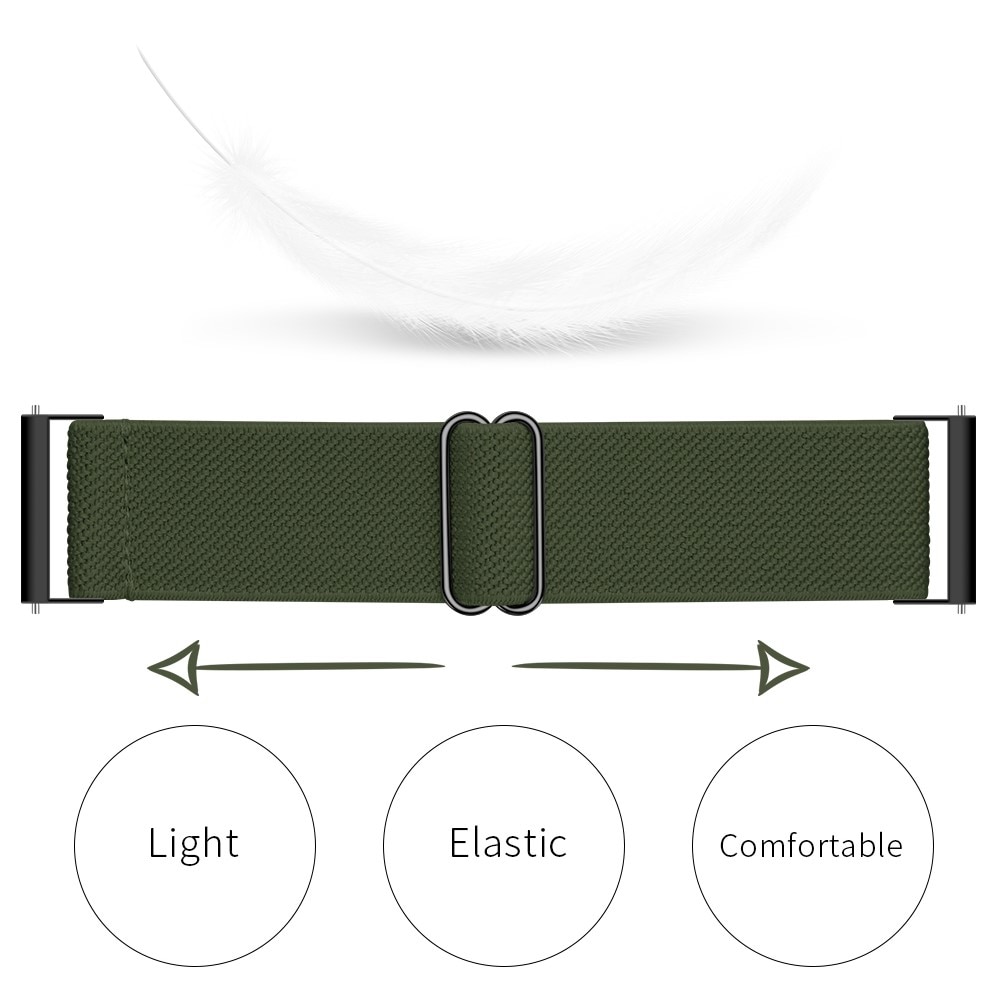 Cinturino in nylon elasticizzato Withings ScanWatch Horizon, verde scuro