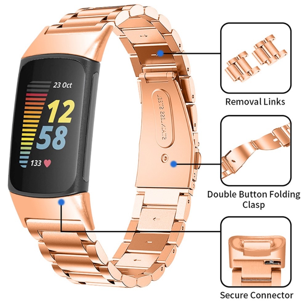 Cinturino in metallo Fitbit Charge 6 Oro Rosa