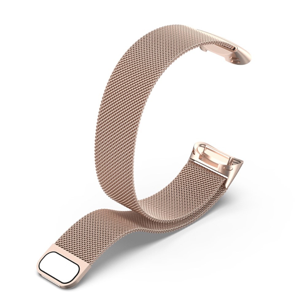 Cinturino in maglia milanese per Fitbit Charge 6, oro rosa
