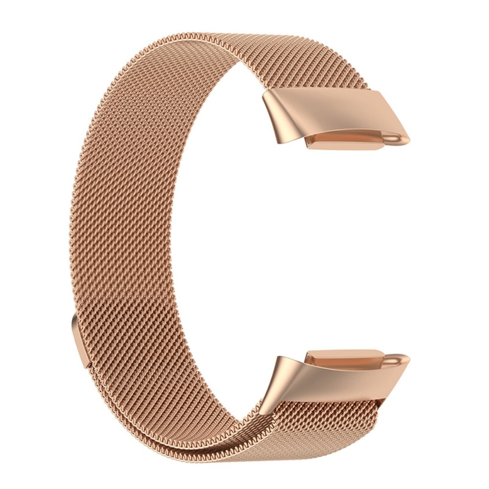 Cinturino in maglia milanese per Fitbit Charge 6, oro rosa