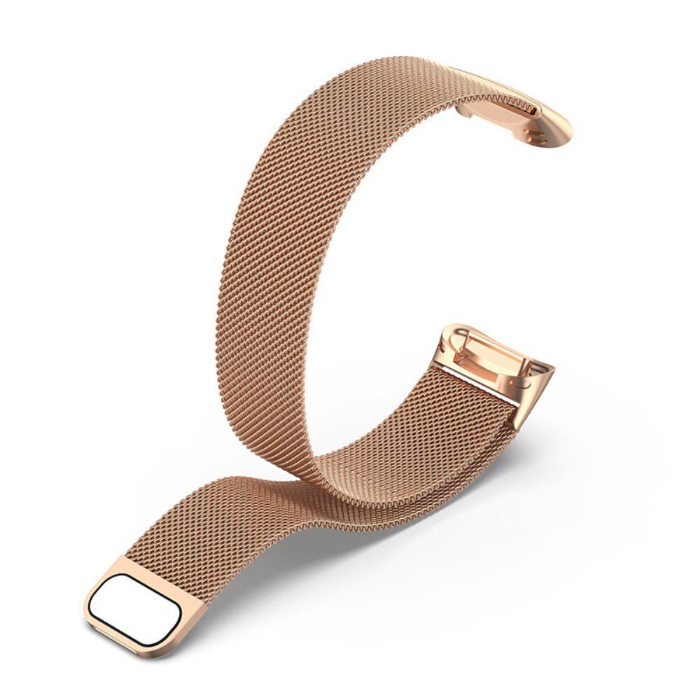 Cinturino in maglia milanese per Fitbit Charge 6, oro rosa