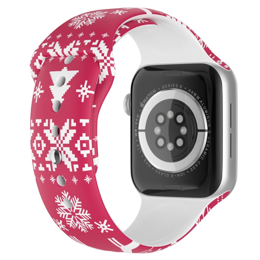 Cinturino in silicone con Motivo Natalizio per Apple Watch Ultra 2 49mm fiocco di neve