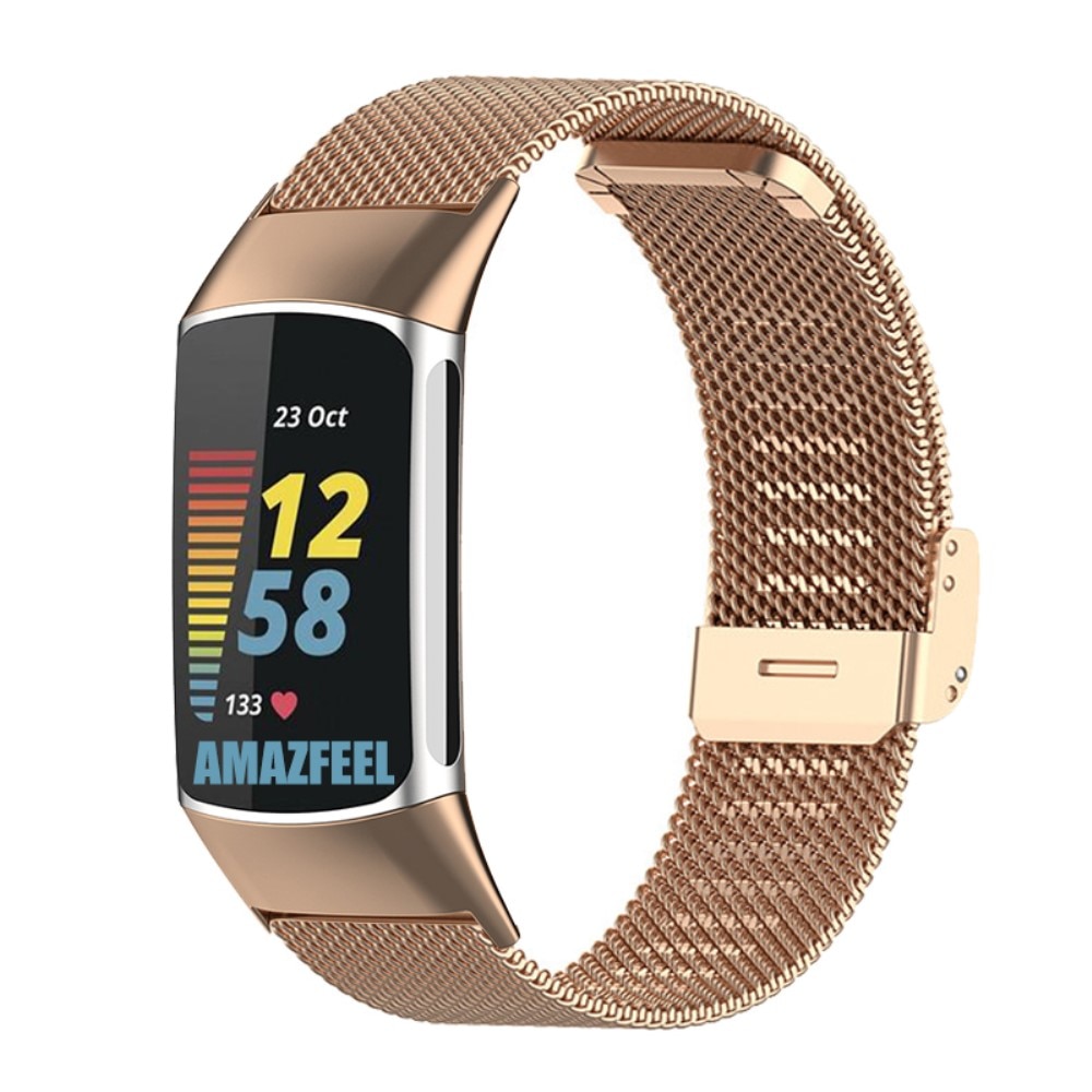 Cinturino in rete Fitbit Charge 6 Rose Gold