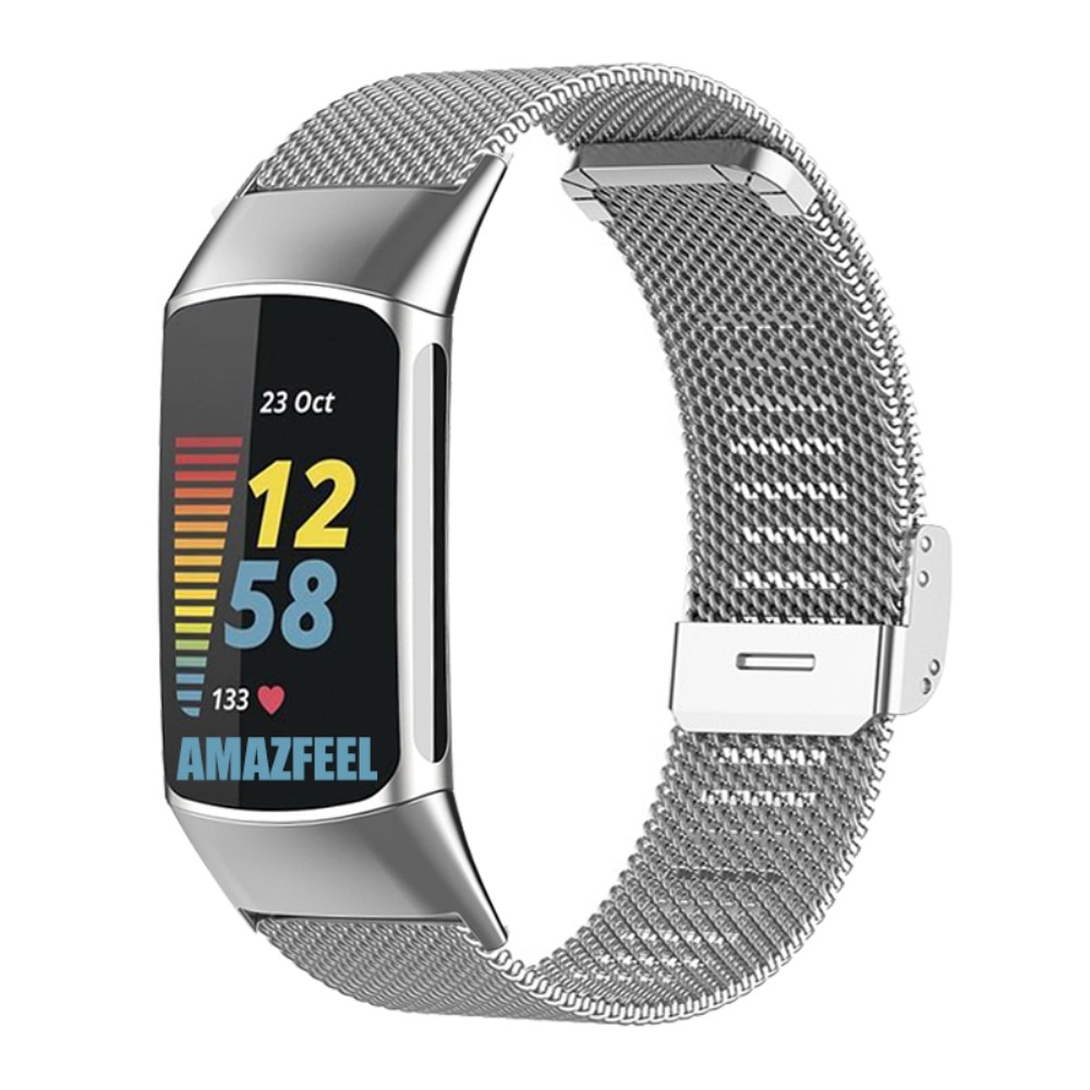 Cinturino in rete Fitbit Charge 6 D'argento