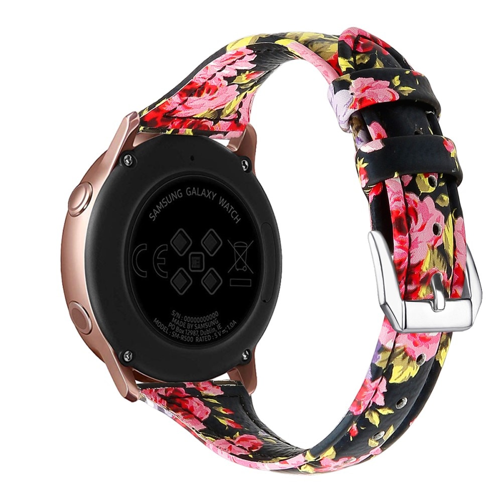 Cinturino sottile in pelle Mibro C2 fiori neri