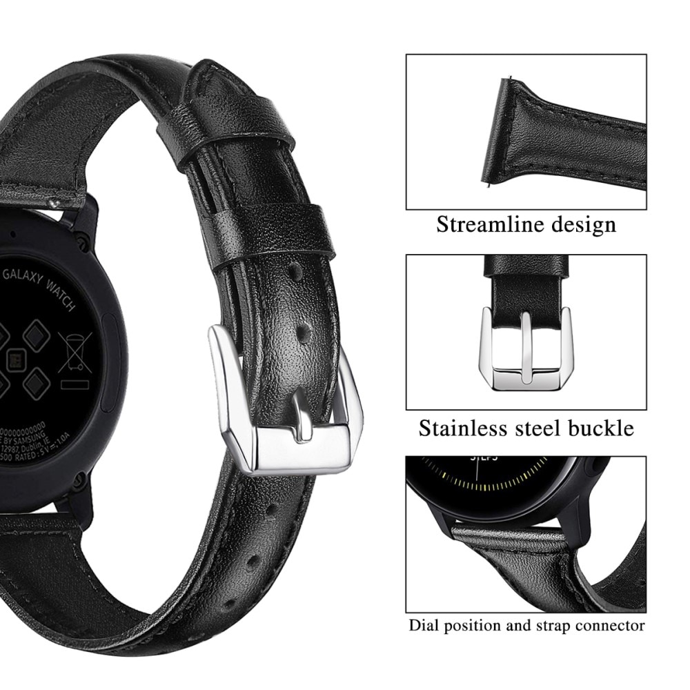 Cinturino sottile in pelle Samsung Galaxy Watch 4 Classic 46mm nero
