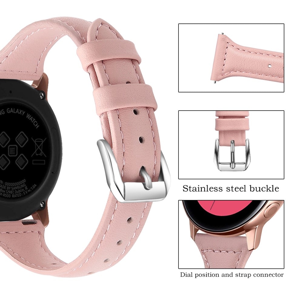 Cinturino sottile in pelle Samsung Galaxy Watch 4 44mm rosa