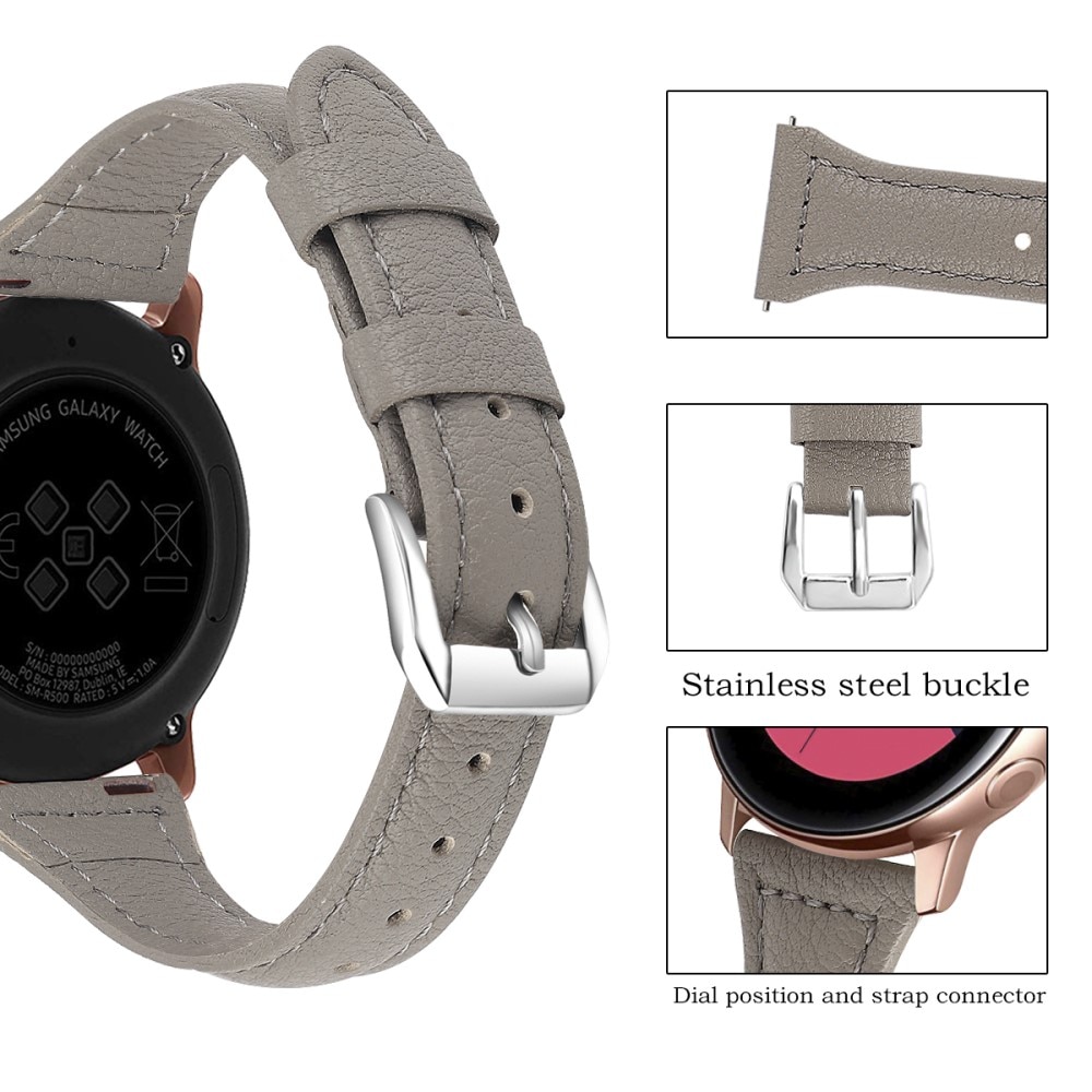 Cinturino sottile in pelle Samsung Galaxy Watch Active 2 44mm grigio