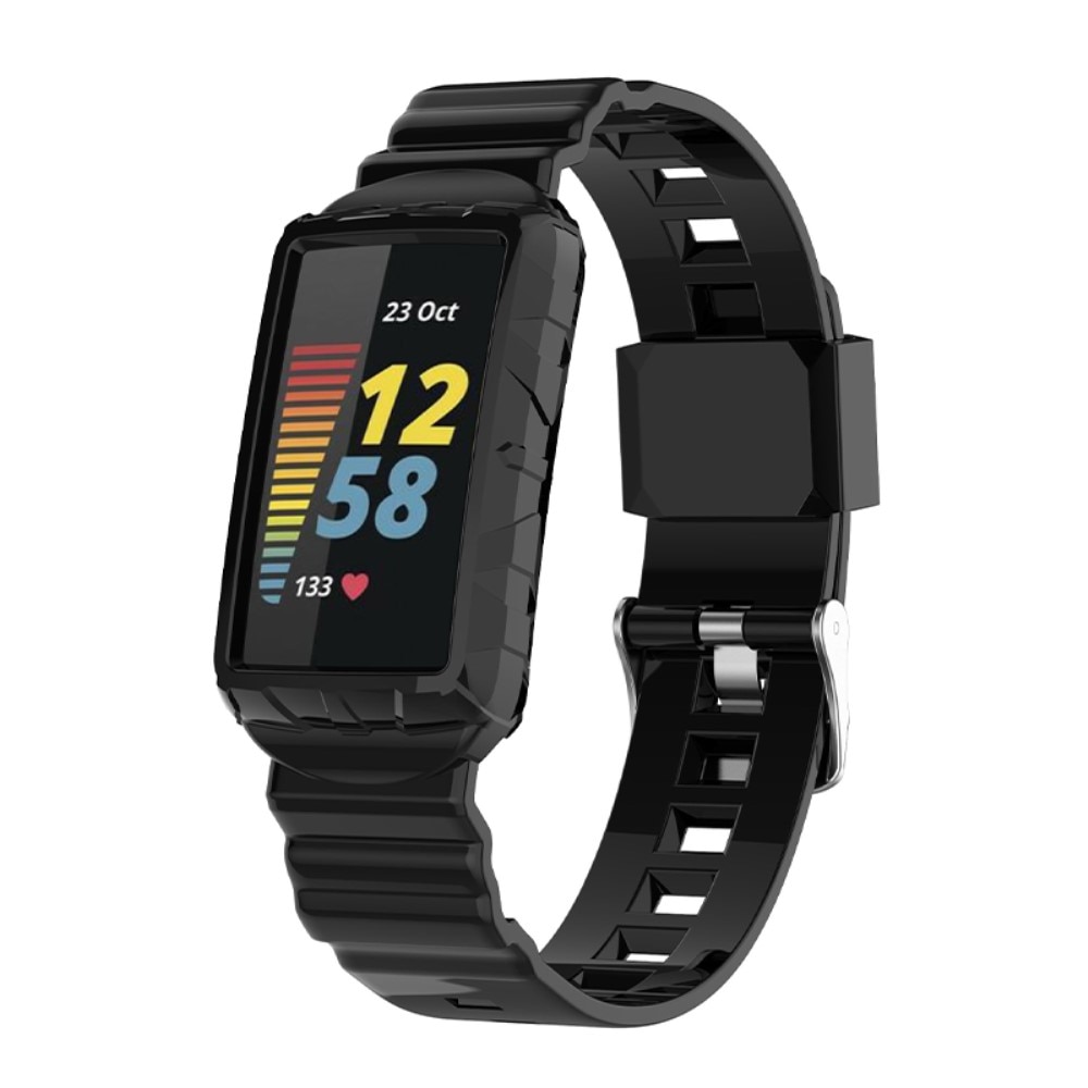 Cinturino in silicone per Fitbit Charge 3/4/5, nero