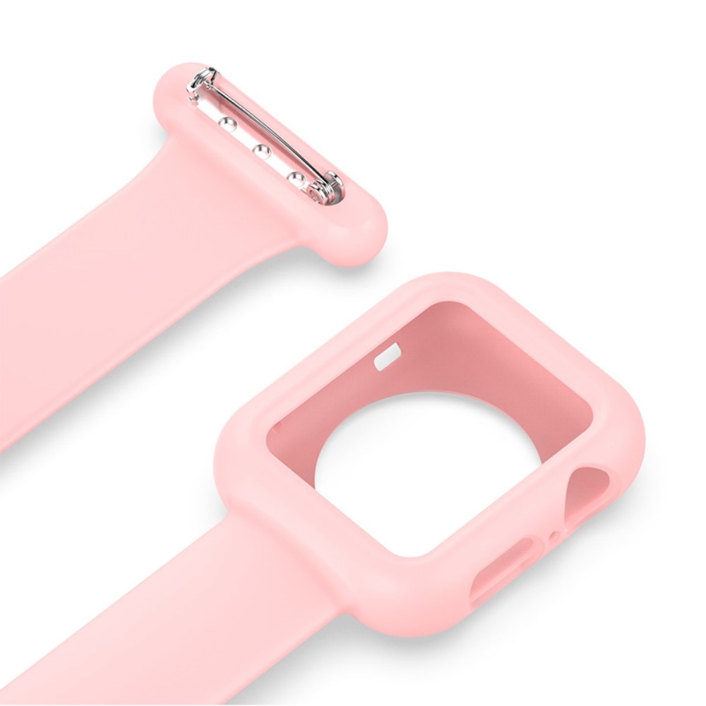 Orologi da infermiere custodia in silicone Apple Watch 44mm rosa