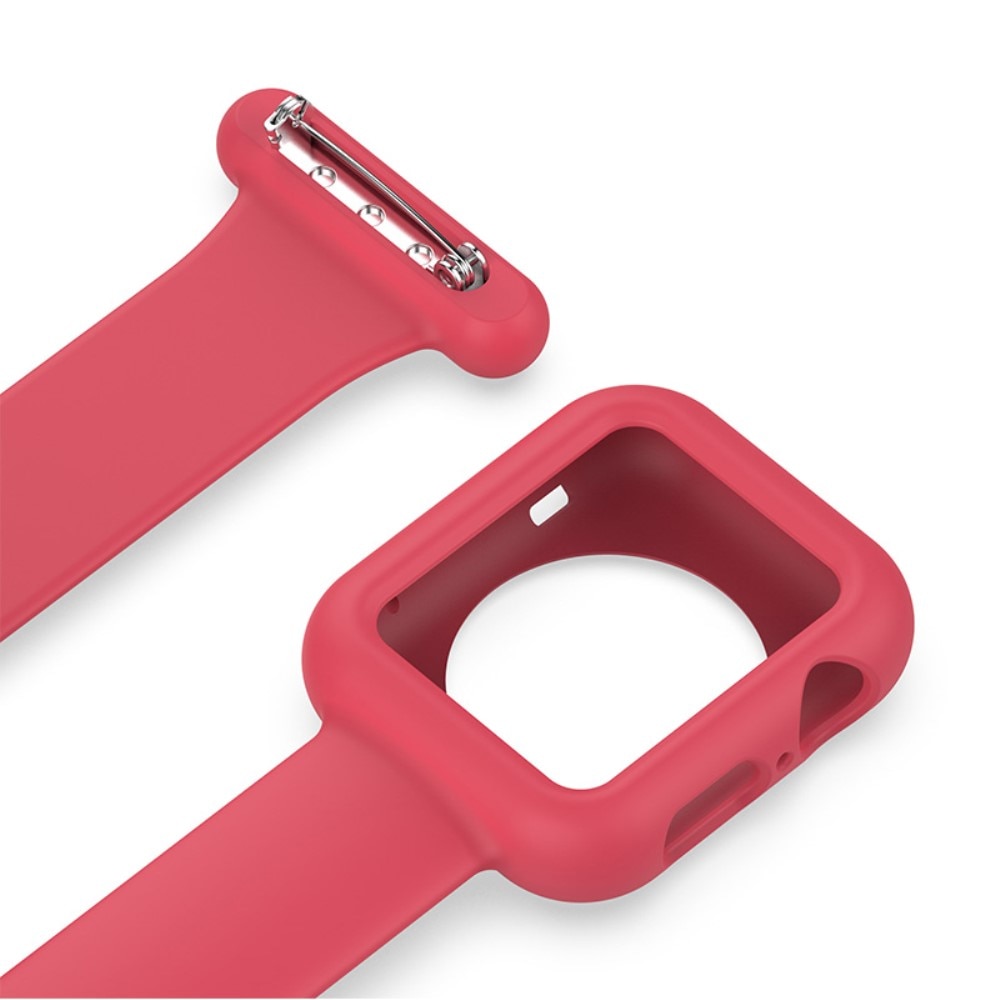 Orologi da infermiere custodia in silicone Apple Watch 42mm rosso