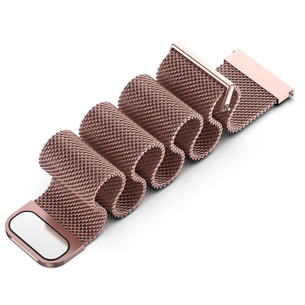Cinturino in maglia milanese per Mibro GS, rosa dorato