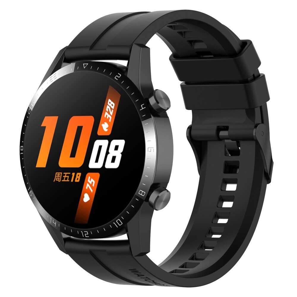 Cinturino in silicone per Huawei Watch GT 3 46mm, nero