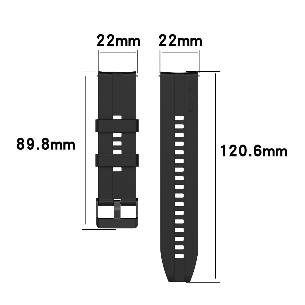 Cinturino in silicone per Huawei Watch GT 3 46mm, nero