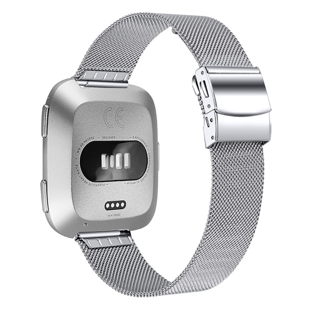 Cinturino in rete Fitbit Versa/Versa 2 D'argento