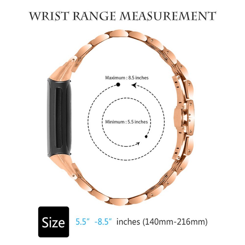 Bracciale in acciaio inossidabile Fitbit Charge 5 Oro rosa