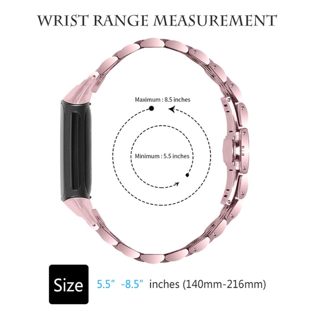 Bracciale in acciaio inossidabile Fitbit Charge 6 Rosa