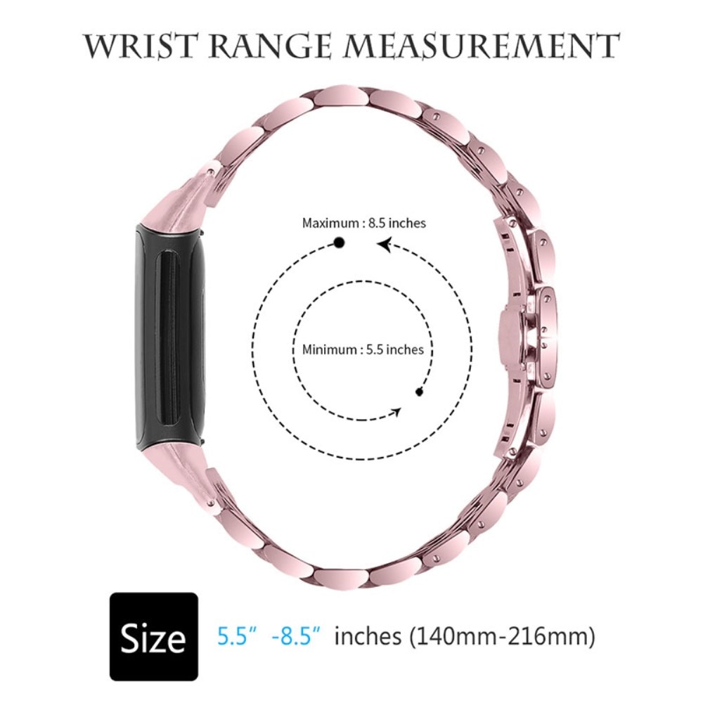 Bracciale in acciaio inossidabile Fitbit Charge 6 Pink